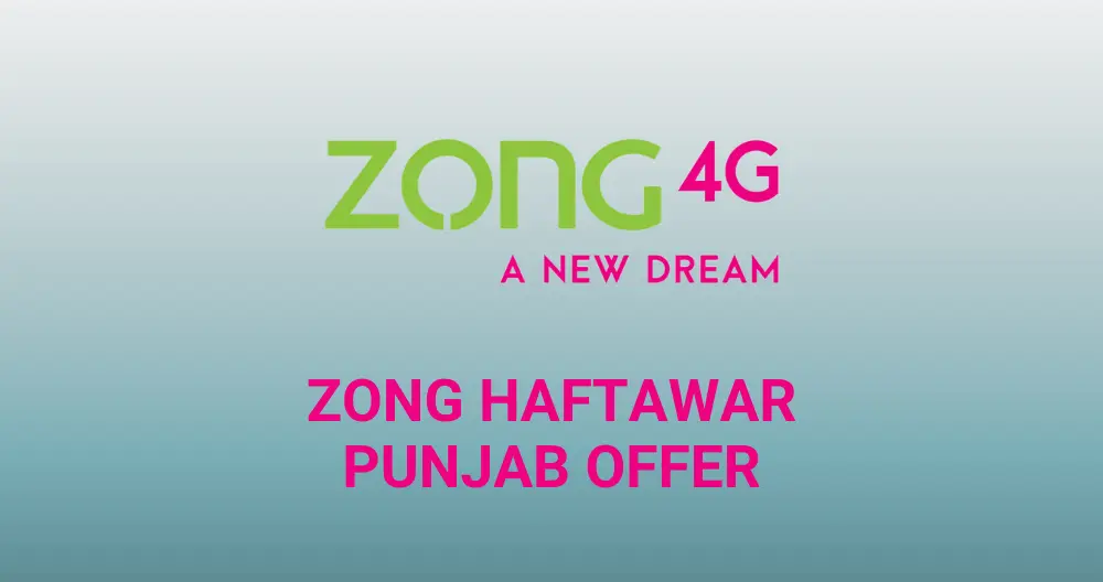 Zong Haftawar Punjab Offer