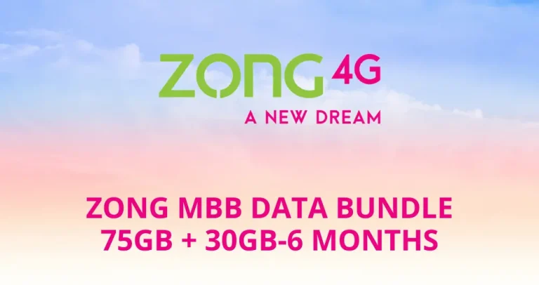 Zong MBB Data Bundle 75GB + 30GB-6 Months