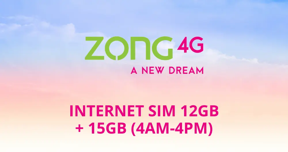 Internet SIM 12GB + 15GB (4AM-4PM)