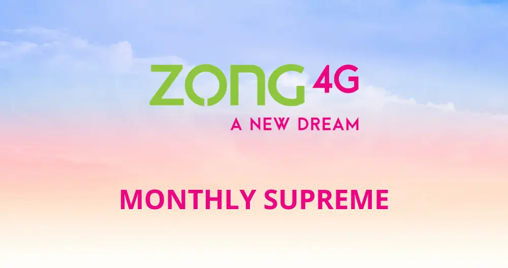 Zong Monthly Supreme Offer
