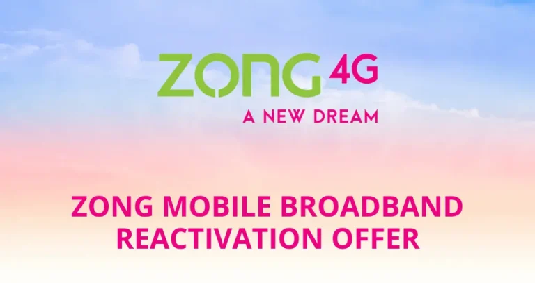 Zong Mobile Broadband Reactivation Offer