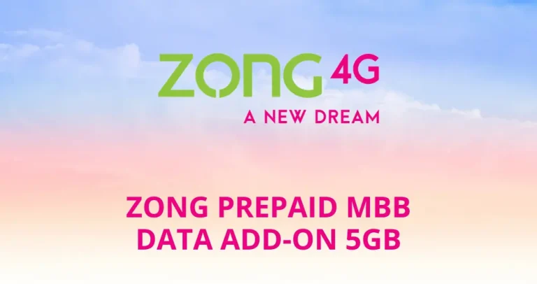 Zong Prepaid MBB Data Addon 5GB