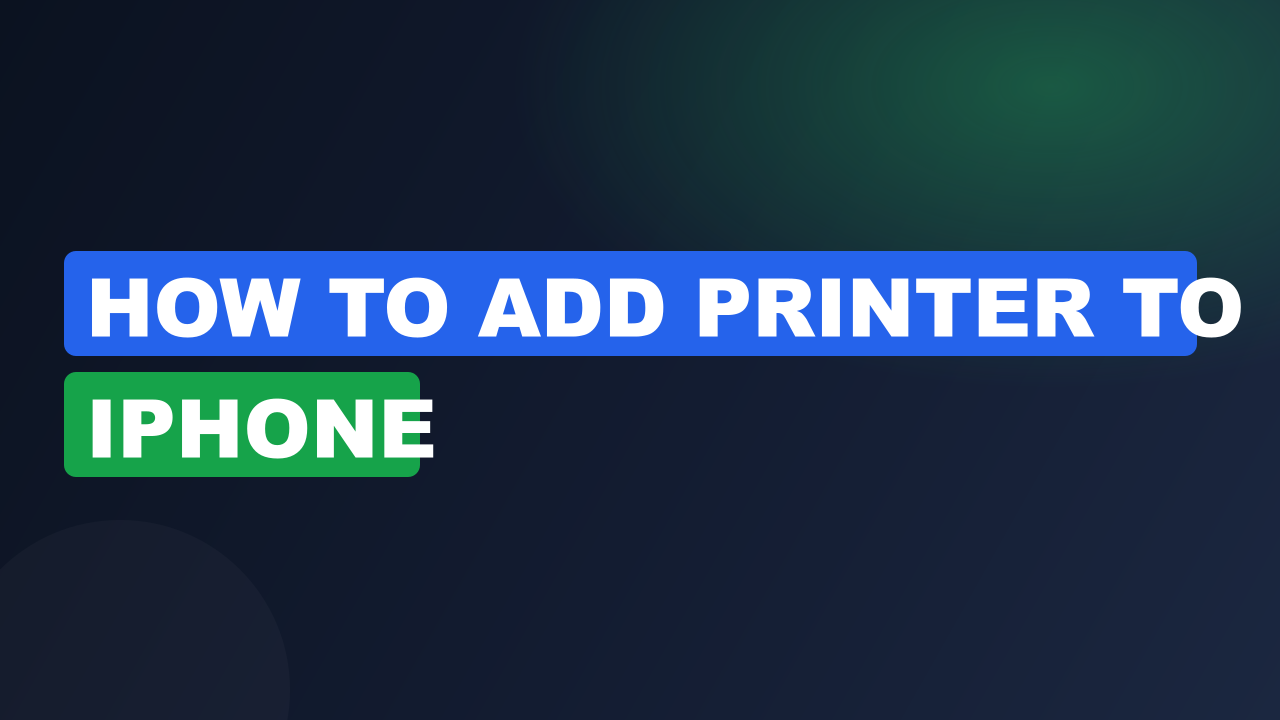 How to add printer to iphone
