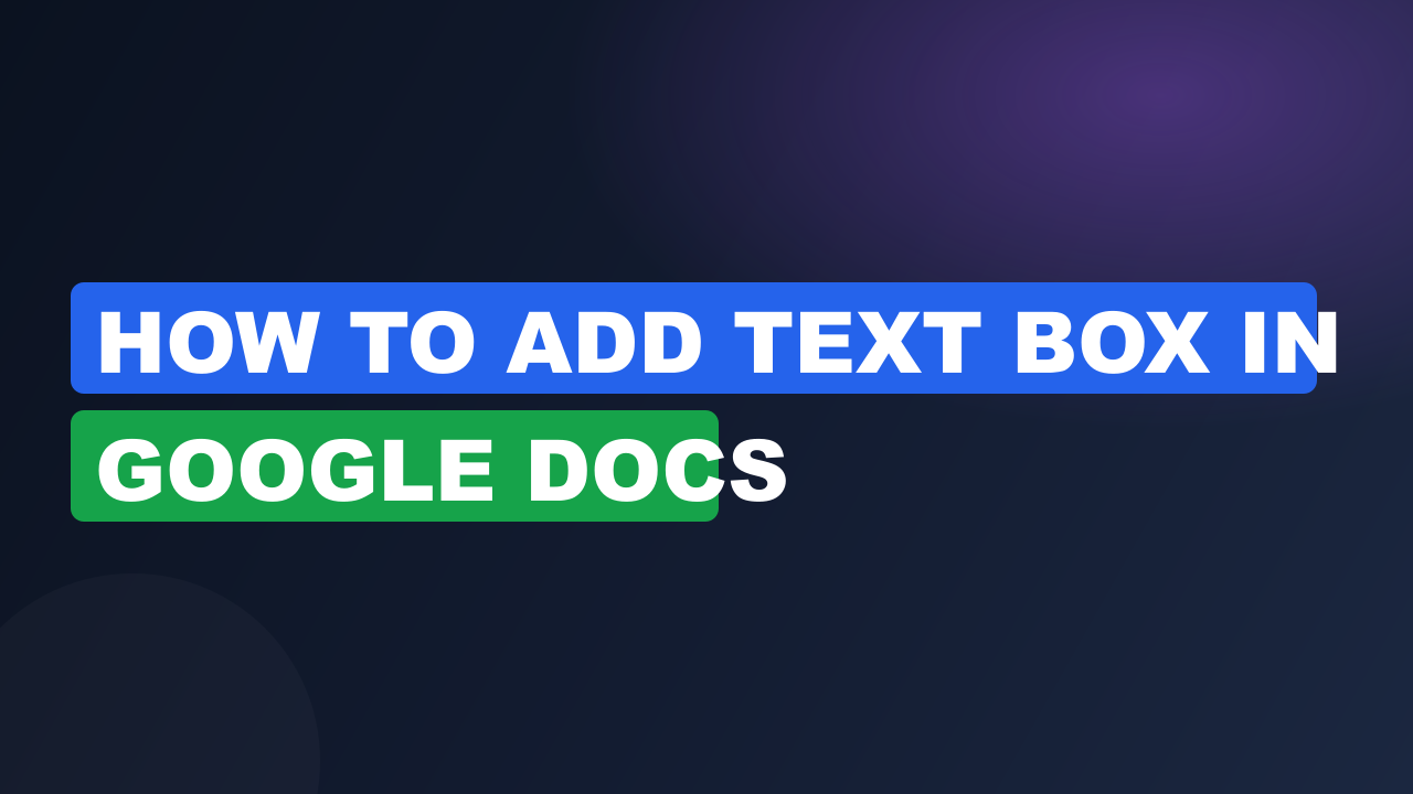 How to add text box in google docs