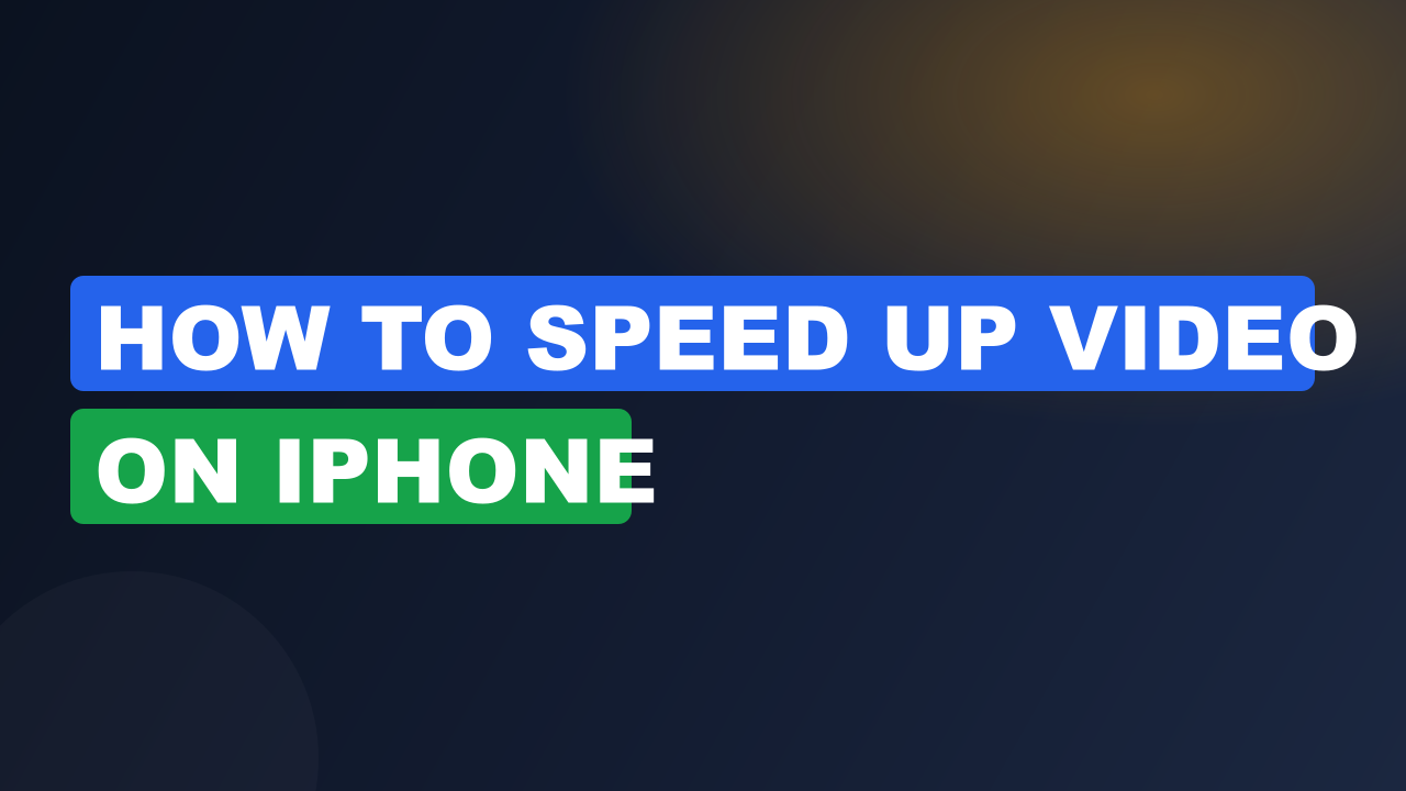How to speed up video on iphone