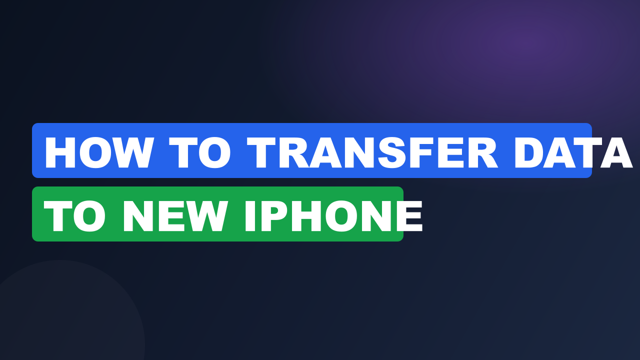 How to transfer data to new iphone